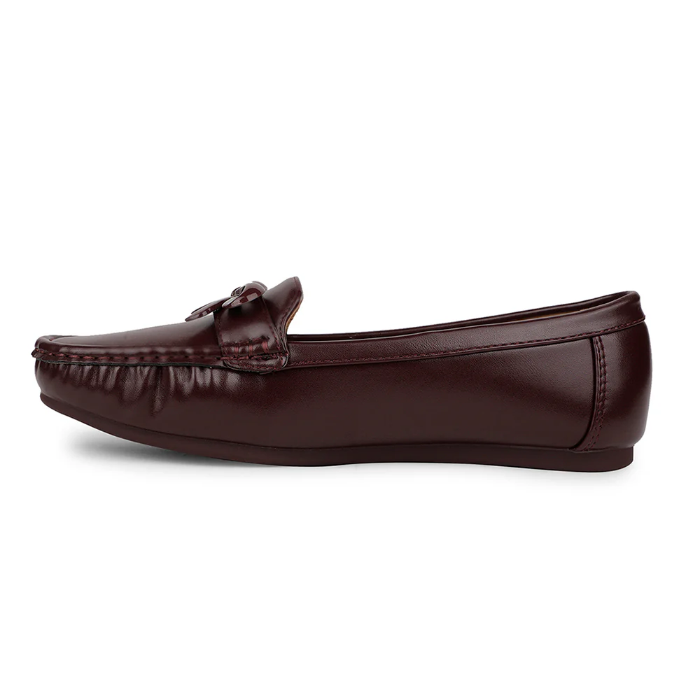 Healers Casual Maroon Loafers For Women ZQ-AL-BL01 By Liberty - Image 3