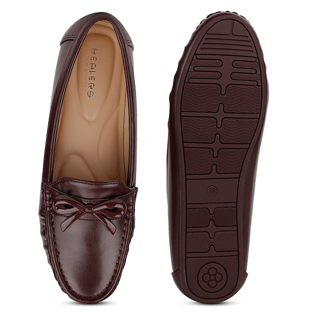 Healers Casual Maroon Loafers For Women ZQ-AL-BL01 By Liberty - Image 6