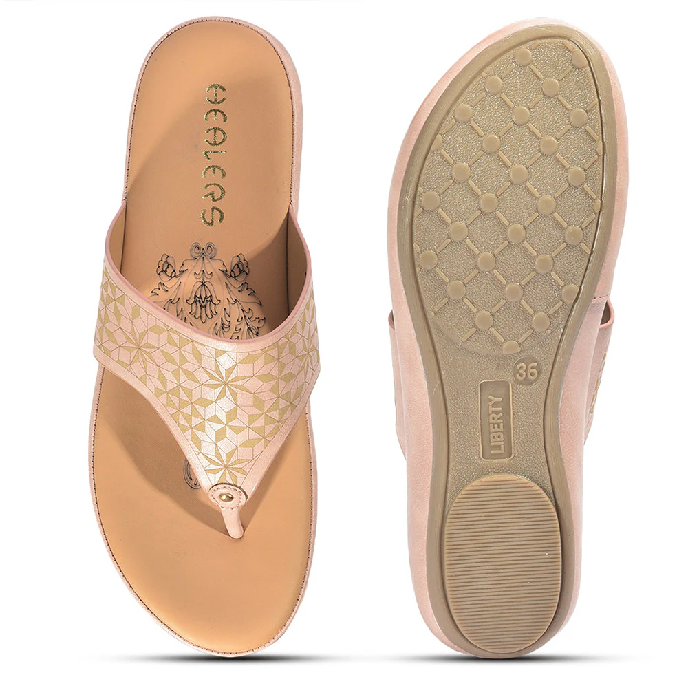 Healers Casual (Peach) Slipper For Ladies GIF-224 By Liberty - Image 3