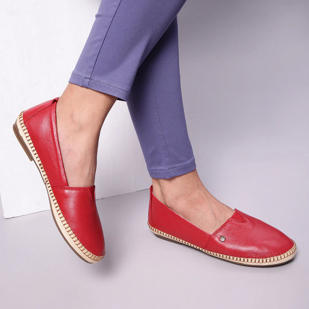 Healers Casual (Red) Ballerina Shoes For Women LARRY-02 By Liberty - Image 4