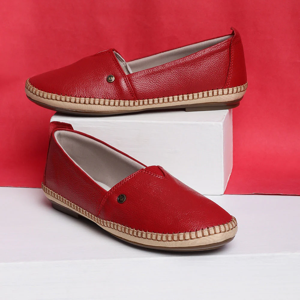Healers Casual (Red) Ballerina Shoes For Women LARRY-02 By Liberty - Image 5