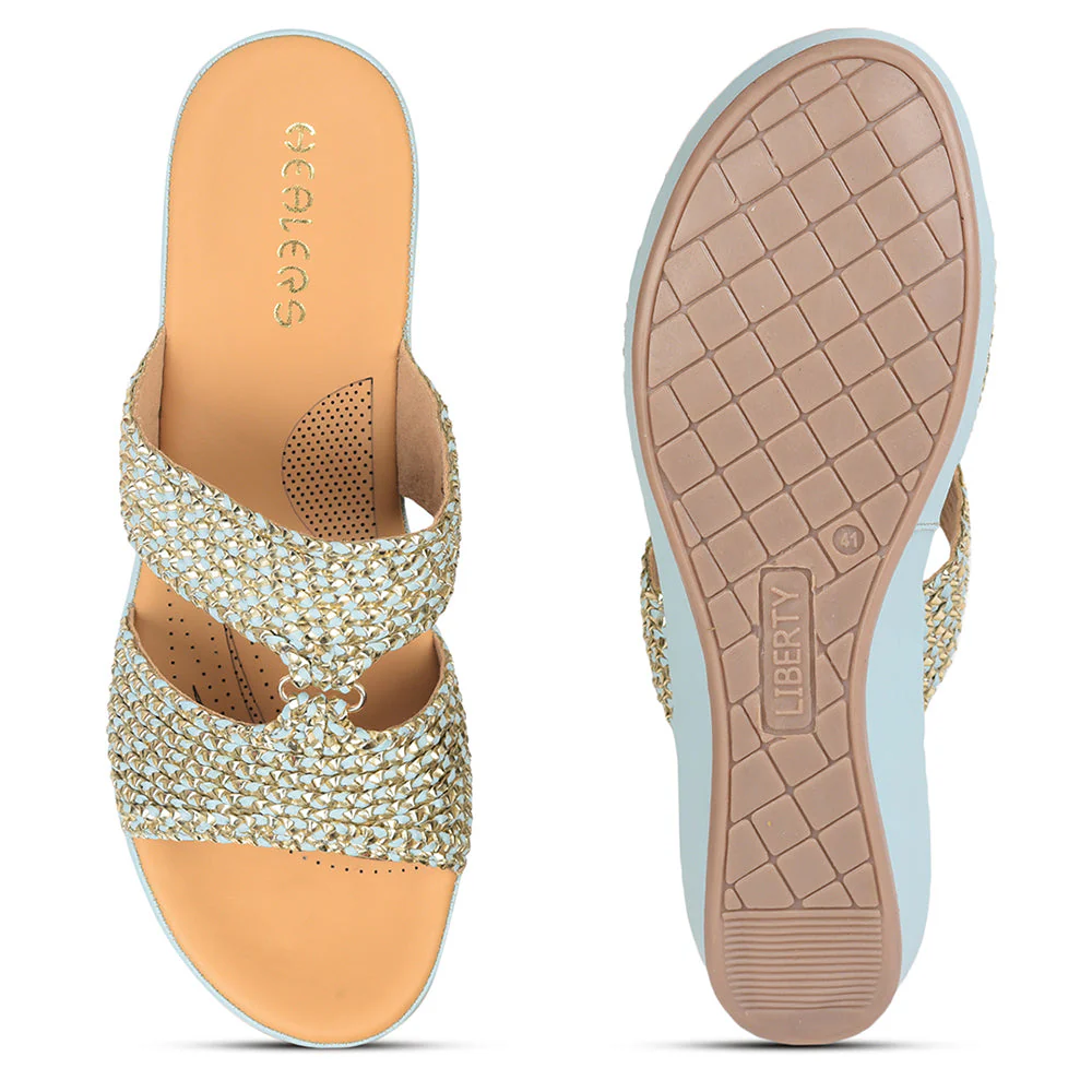 Healers Casual (S.Blue) Slippers For Ladies GF-03 By Liberty - Image 3