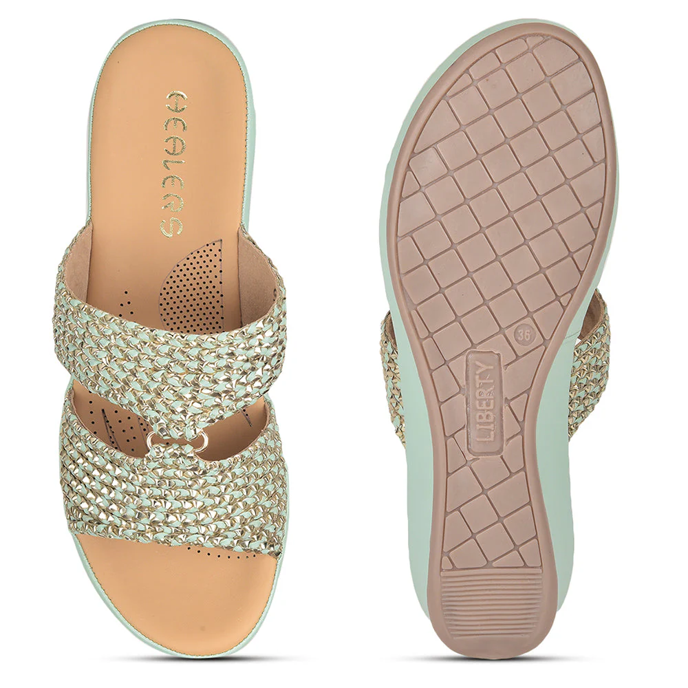 Healers Casual (S.Green) Slippers For Ladies GF-03 By Liberty - Image 3