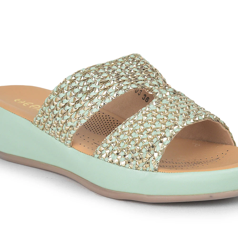 Healers Casual (S.Green) Slippers For Ladies GF-03 By Liberty - Image 4