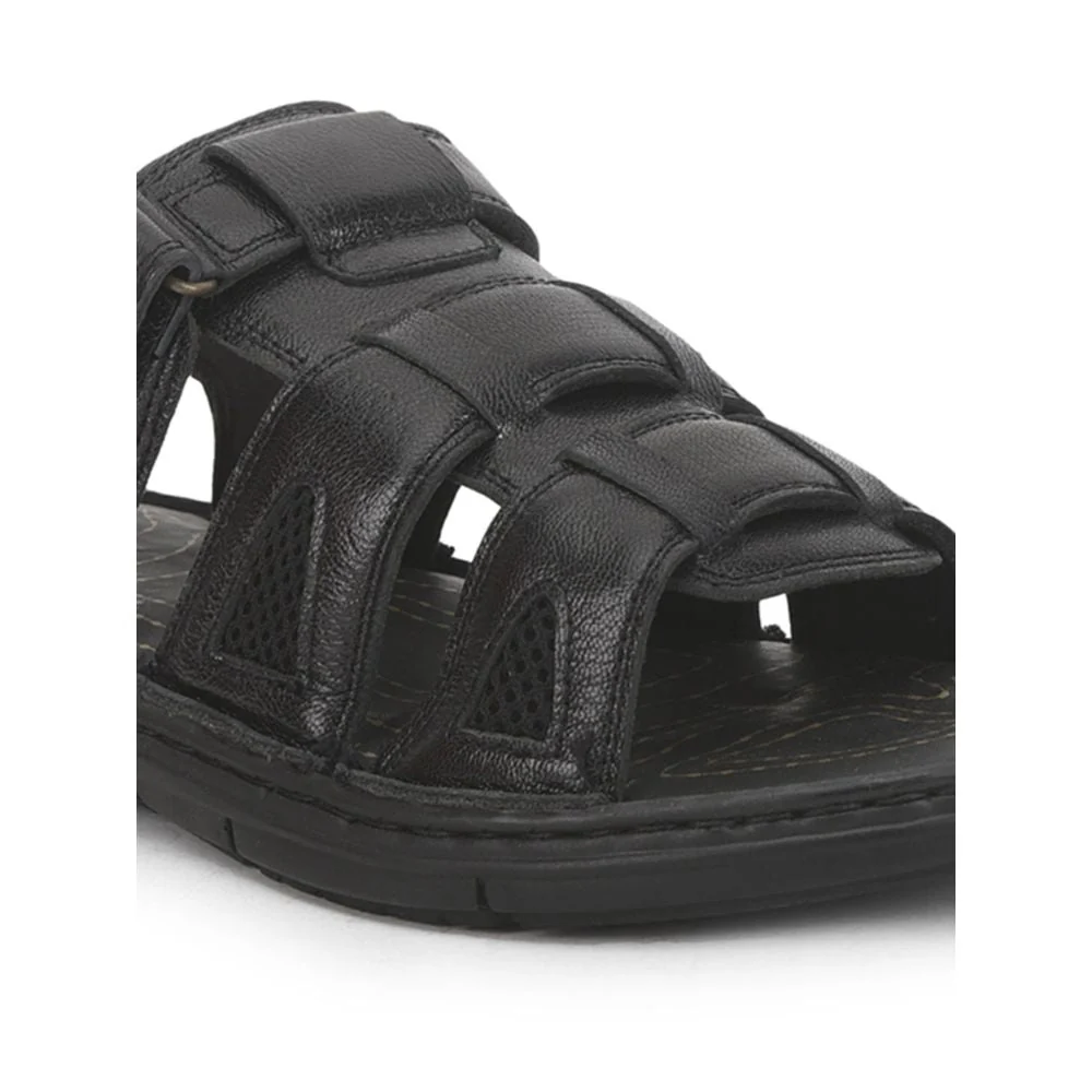 Healers Casual Sandal For Men (Black) ACUSOFT-1 By Liberty - Image 4