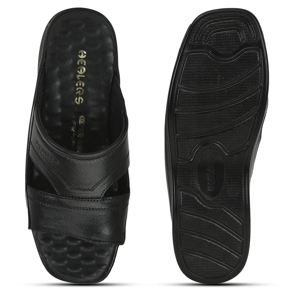 Healers Casual Slippers For Men (Black) 2050-803D By Liberty - Image 5