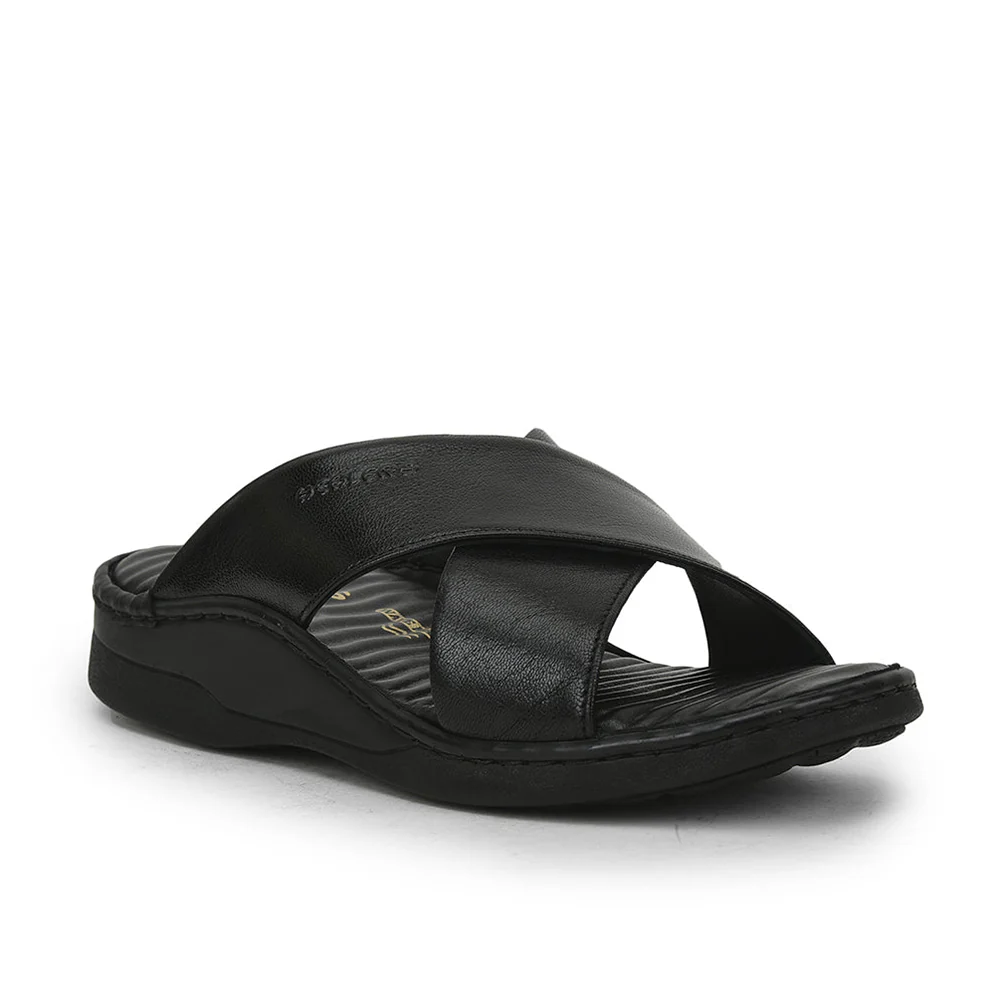 Healers Casual Slippers For Men (Black) 2191-700 By Liberty