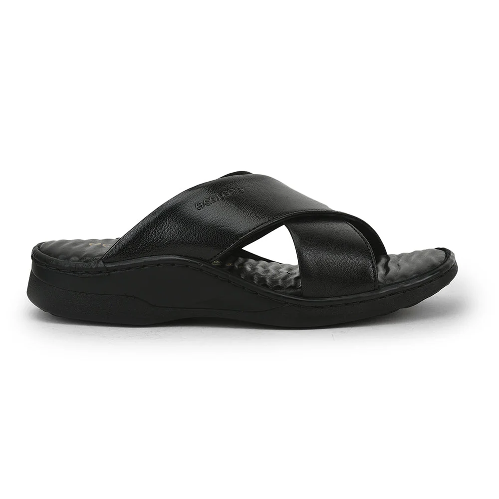 Healers Casual Slippers For Men (Black) 2191-700 By Liberty - Image 2