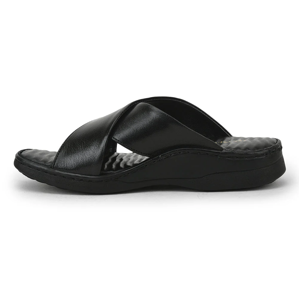 Healers Casual Slippers For Men (Black) 2191-700 By Liberty - Image 3