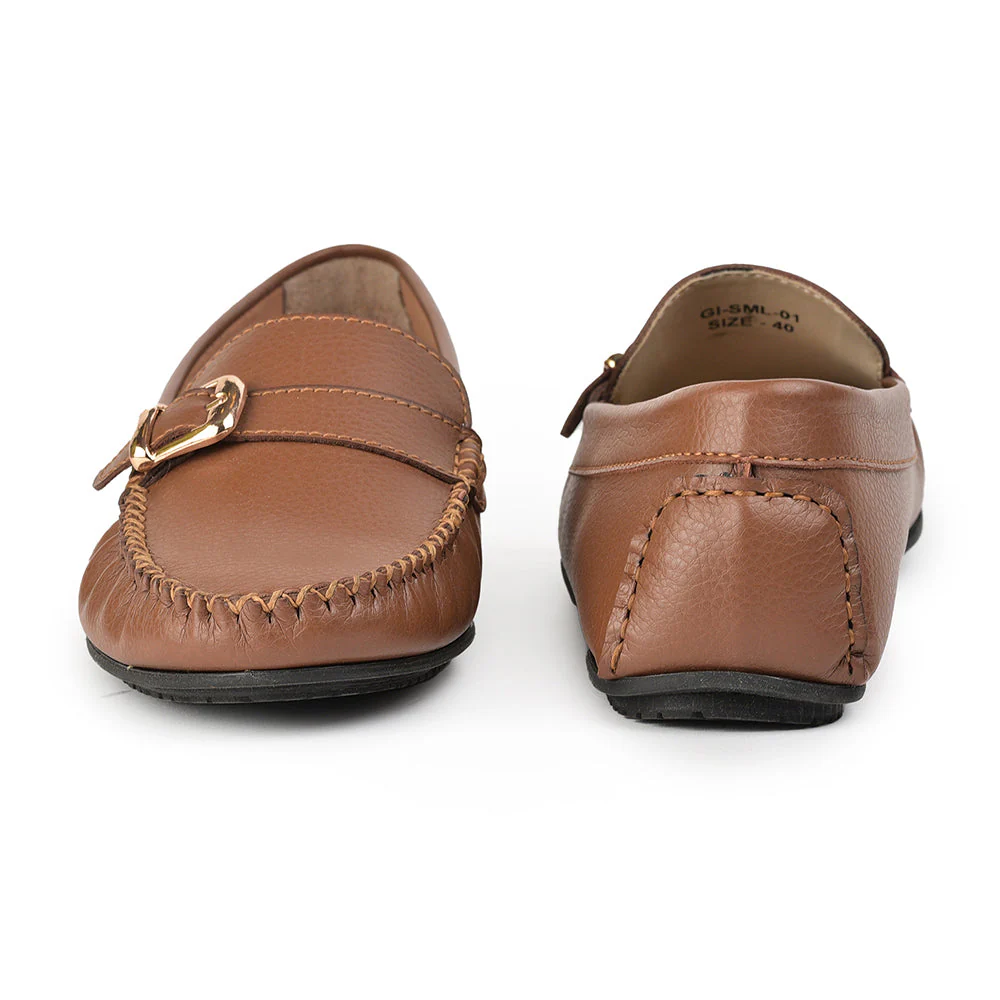 Healers Tan Casual Loafers For Women GI-SML-01 By Liberty - Image 4