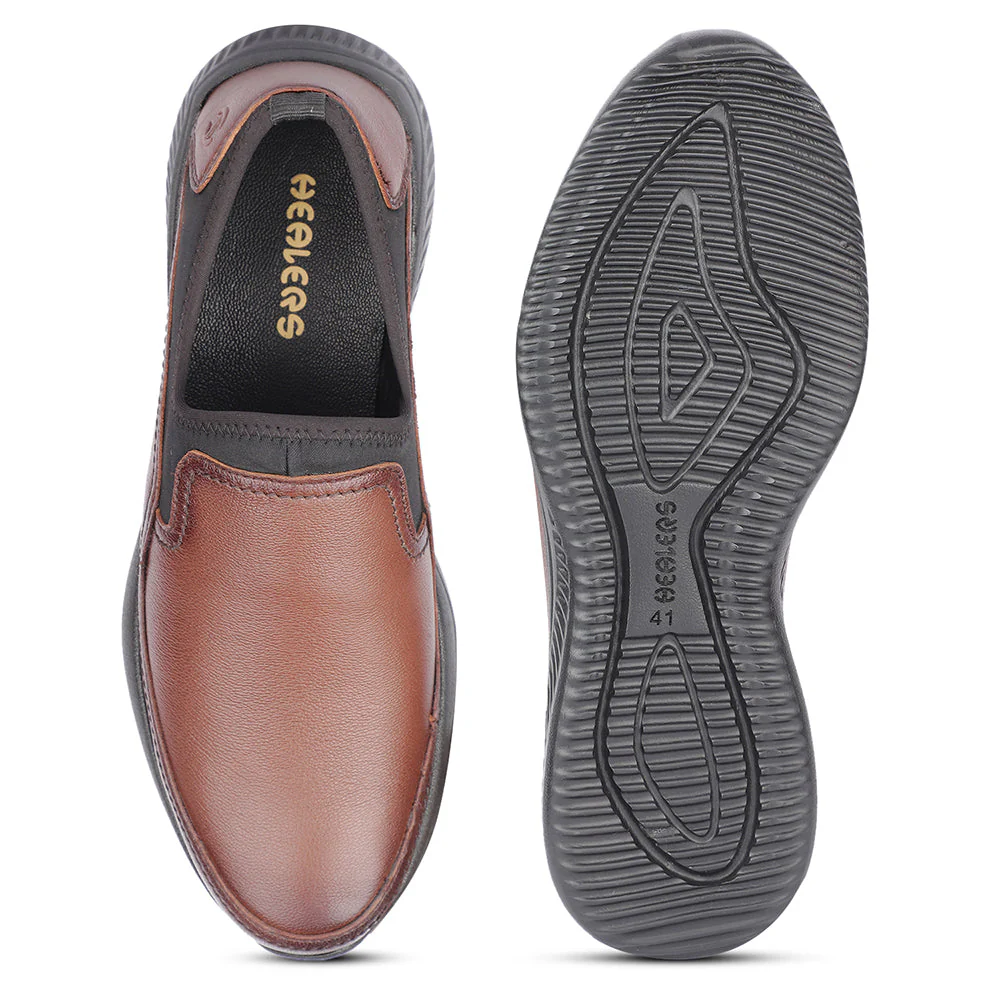Healers Casual Tan Non Lacing For Men A576-11 By Liberty - Image 6