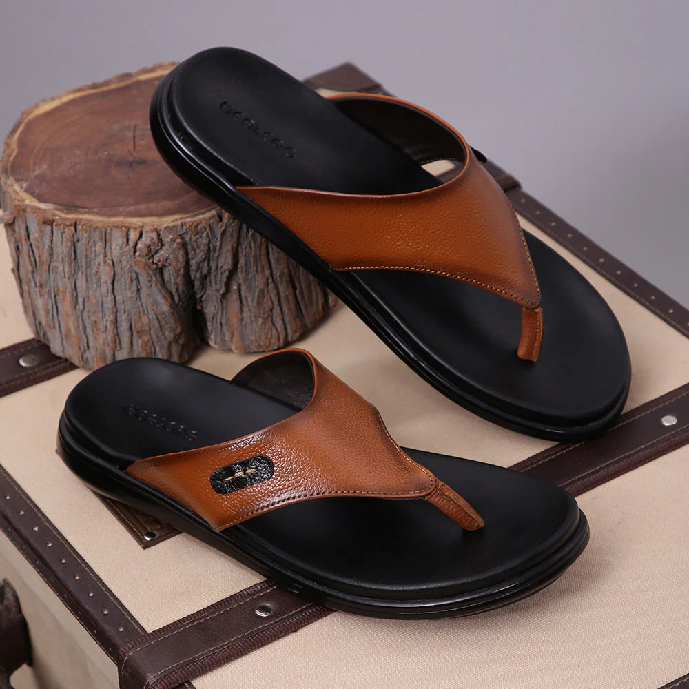 Healers Casual Tan Slipper For Men MDL-05 By Liberty - Image 4
