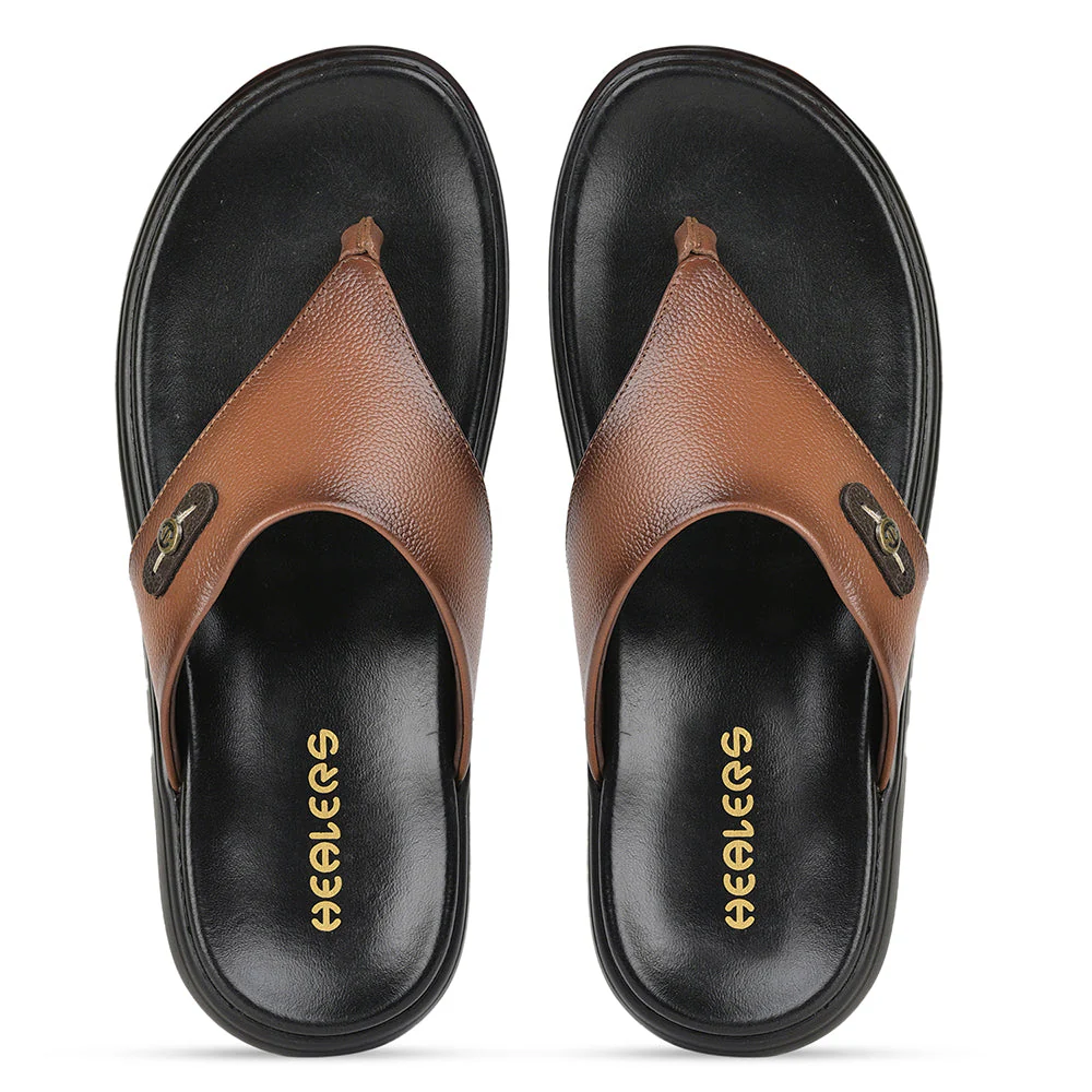 Healers Casual Tan Slipper For Men MDL-05 By Liberty - Image 5