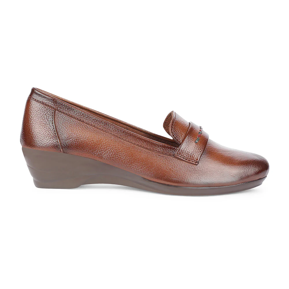 Healers Formal Tan Wedge Heel Ballerina For Women T840-02 By Liberty - Image 2