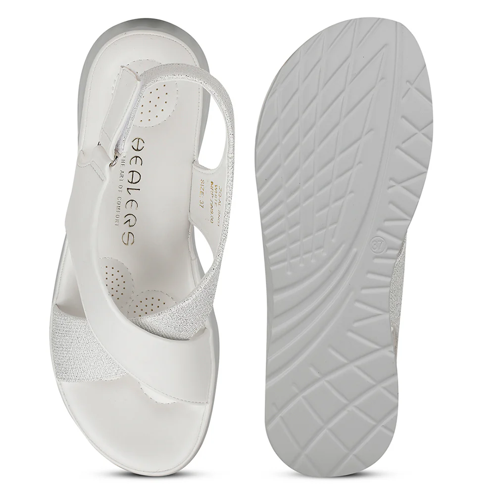 Healers Casual White Sandal For Women ZQ-AL-SN03 By Liberty - Image 6