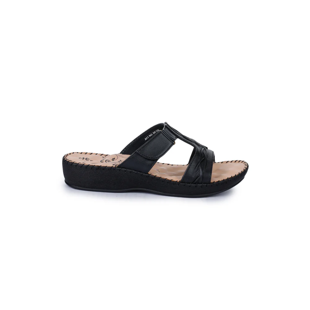 Healers Comfort (Black) Platform Slippers For Women DR-526 By Liberty - Image 2