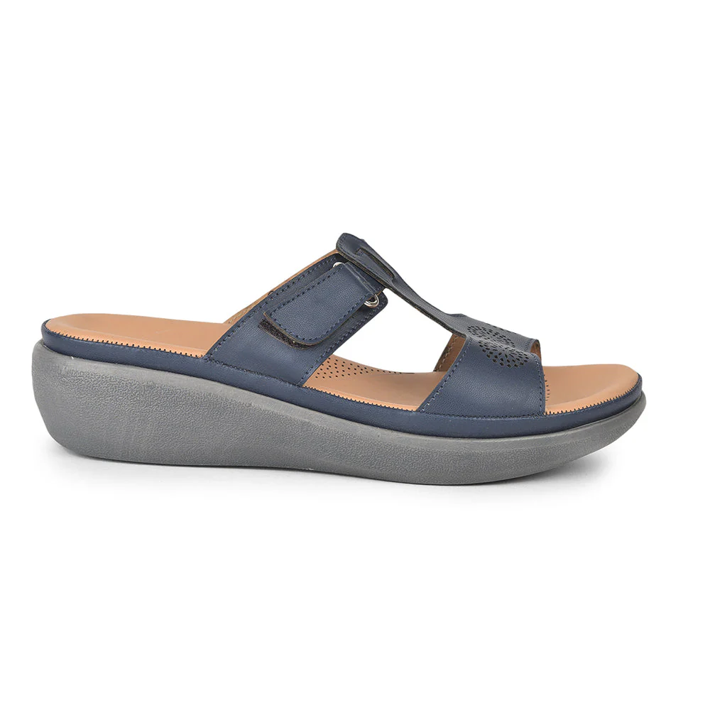 Healers Casual Navy Blue Slippers For Women GIF-209 By Liberty - Image 2