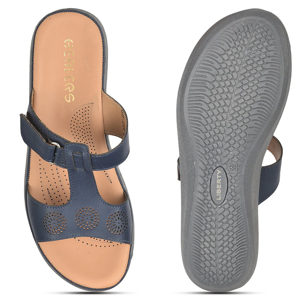 Healers Casual Navy Blue Slippers For Women GIF-209 By Liberty - Image 3