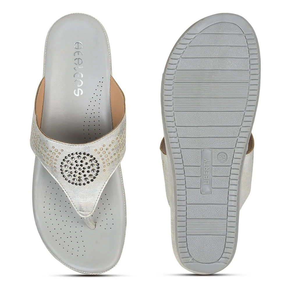 Healers Comfort (Silver) Thongs For Ladies By Liberty - Image 3