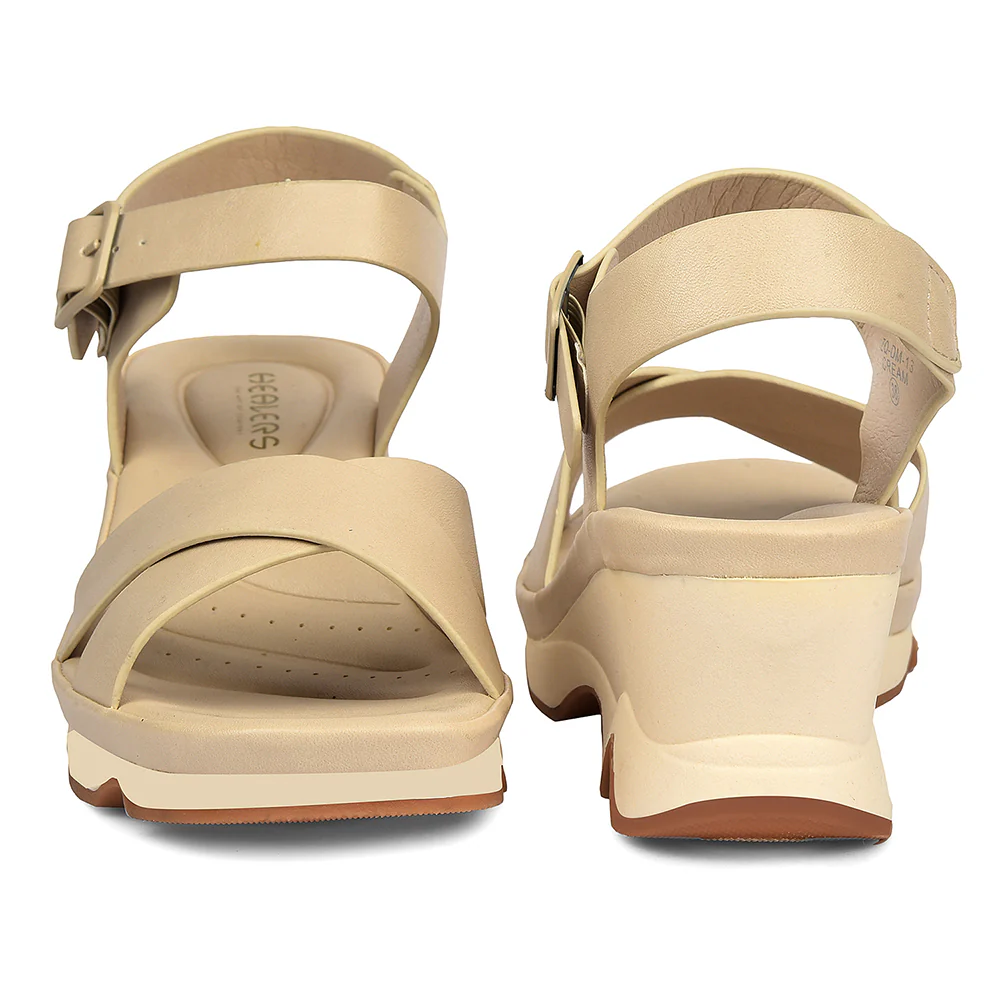 Healers Cream Casual Block Heel Sandal For Women ZQ-DM-13 By Liberty - Image 6