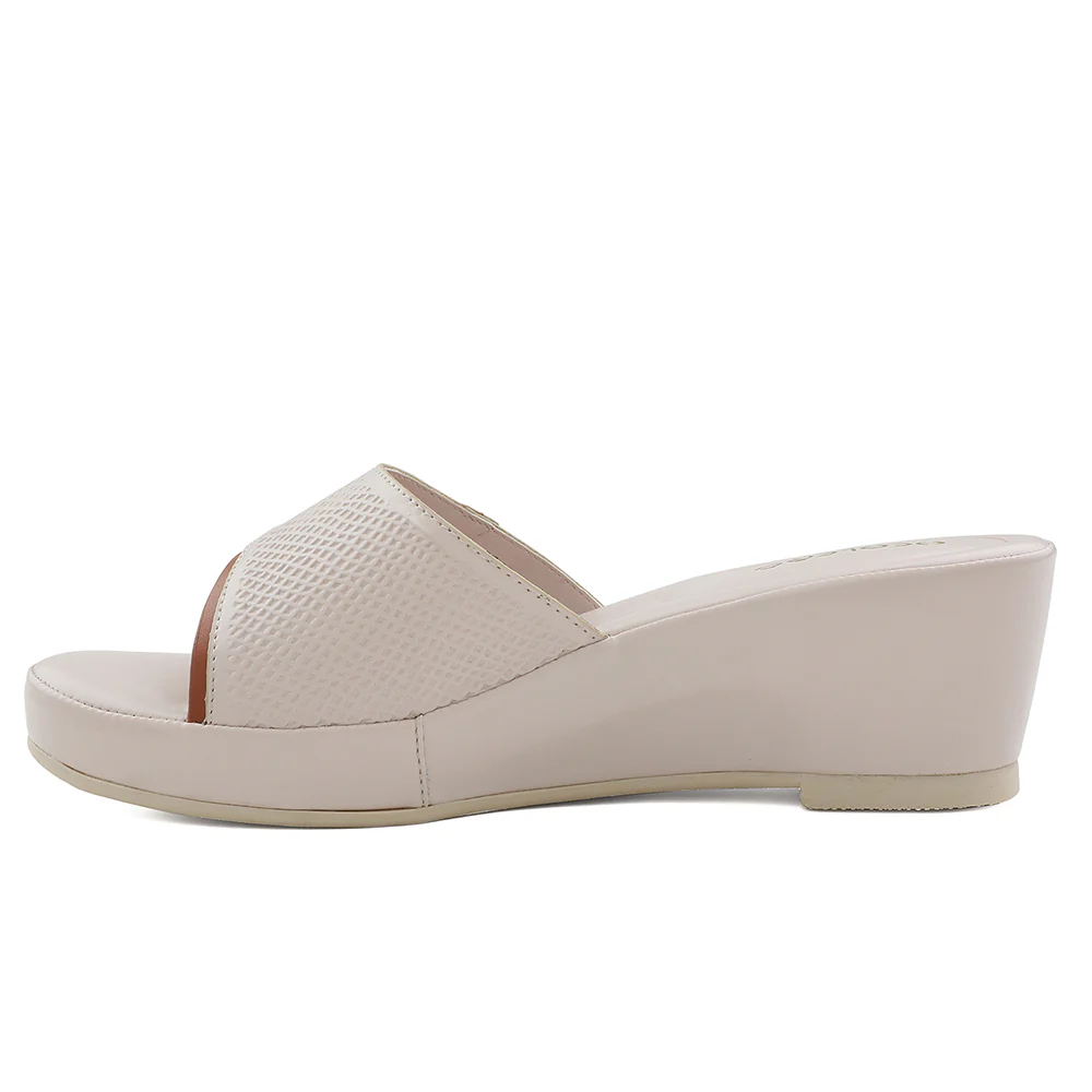Healers Cream Wedge Heel Sandal For Women LNF-7 By Liberty - Image 3