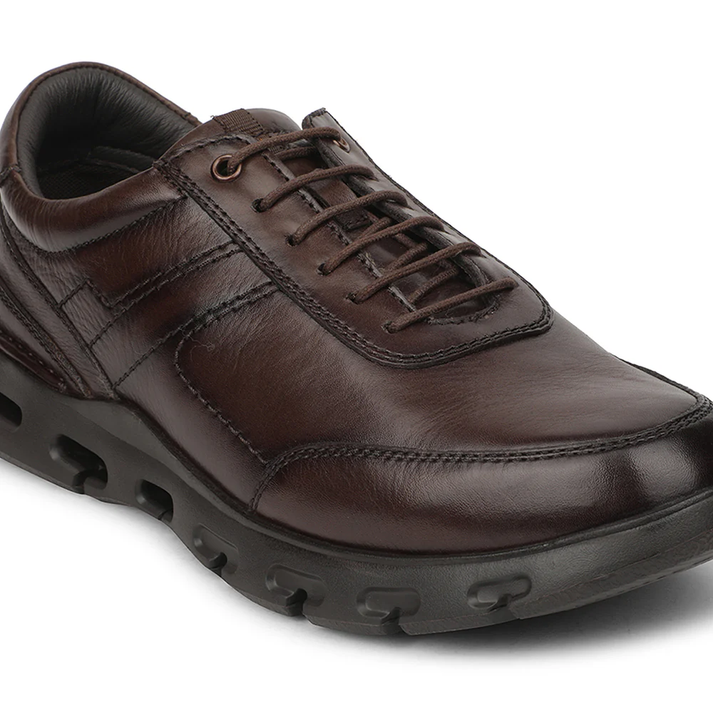 Healers Dark Brown Casual Formal Derby Shoes For Men ASF-1 By Liberty - Image 4