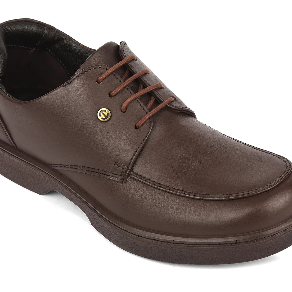 Healers Dark Brown Formal Lacing Derby Shoes For Men 204601AN By Liberty - Image 4