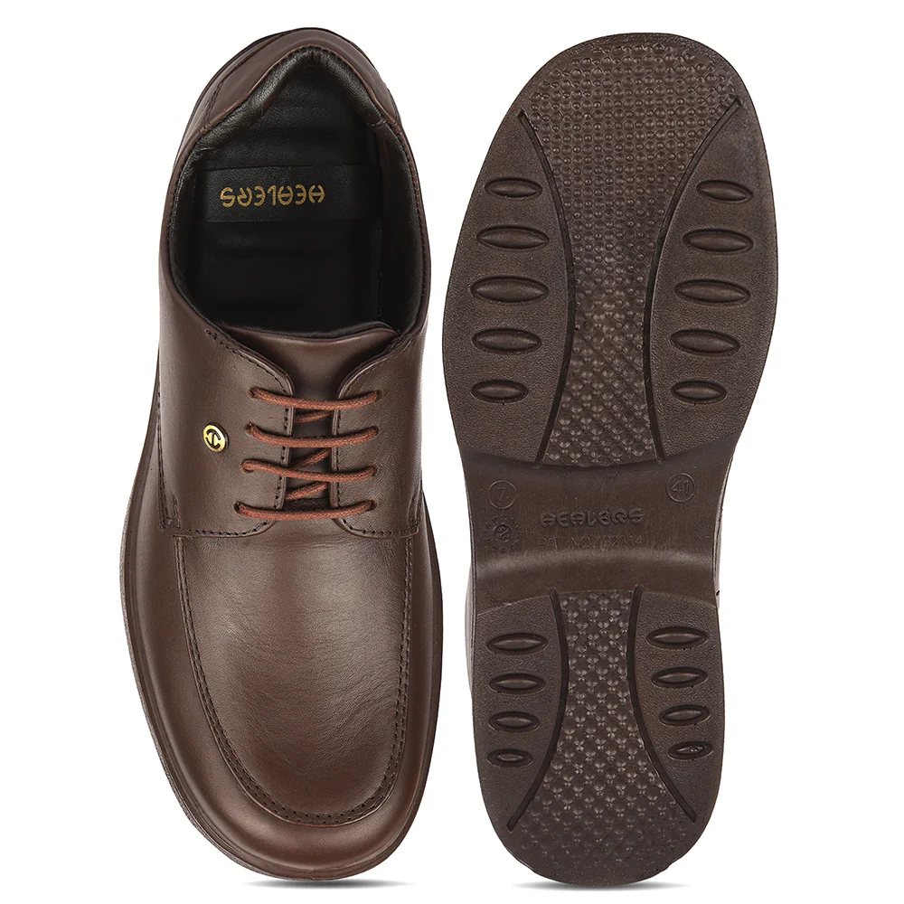 Healers Dark Brown Formal Lacing Derby Shoes For Men 204601AN By Liberty - Image 7
