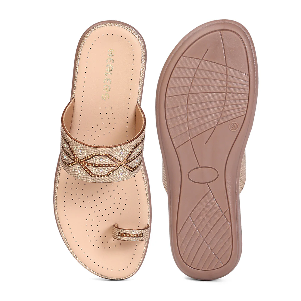 Healers ESL-2 Women's Copper Casual Slip-On Slippers - PARTY EDIT Special - Image 4