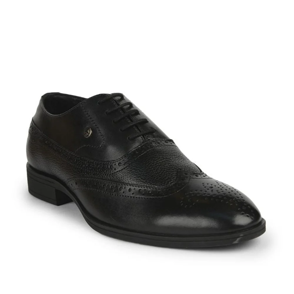 Healers Formal Black Lacing Brogue Shoes For Men AV-20 By Liberty