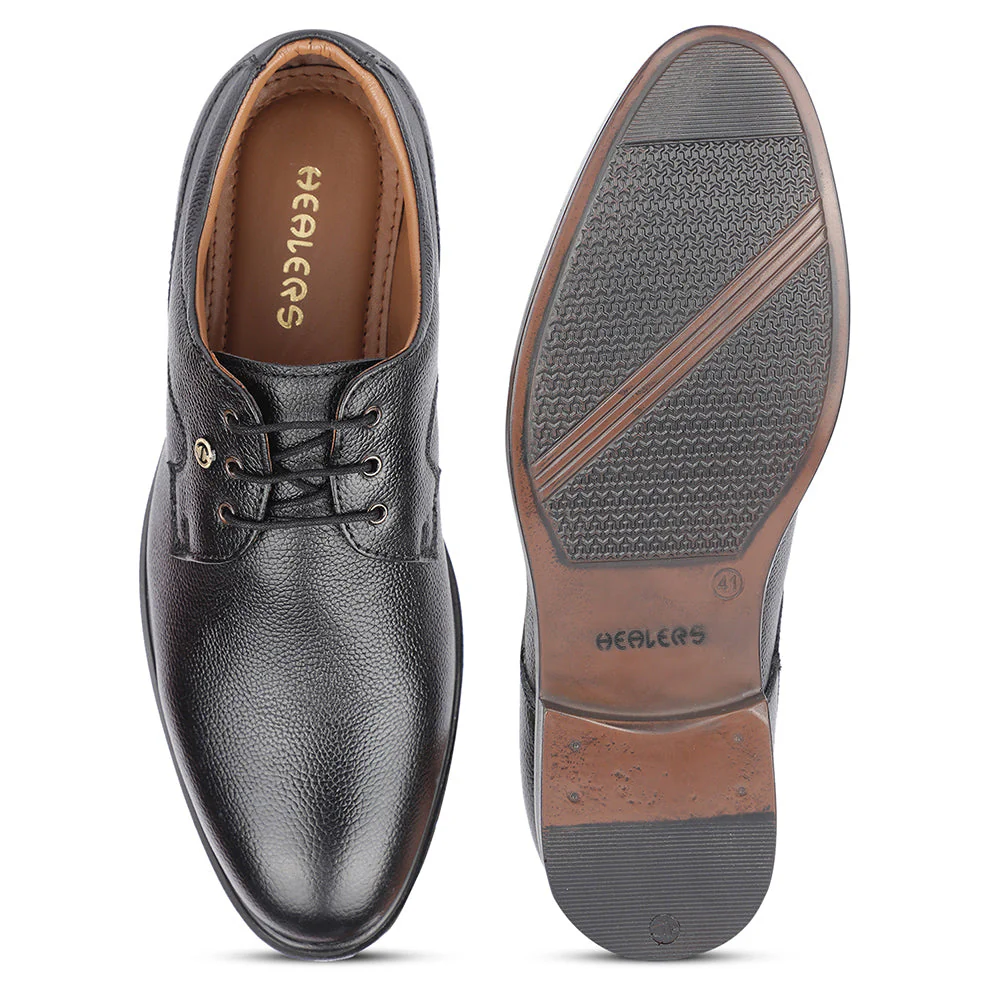 Healers Formal Black Lacing Derby Shoes For Men S201-05 By Liberty - Image 6