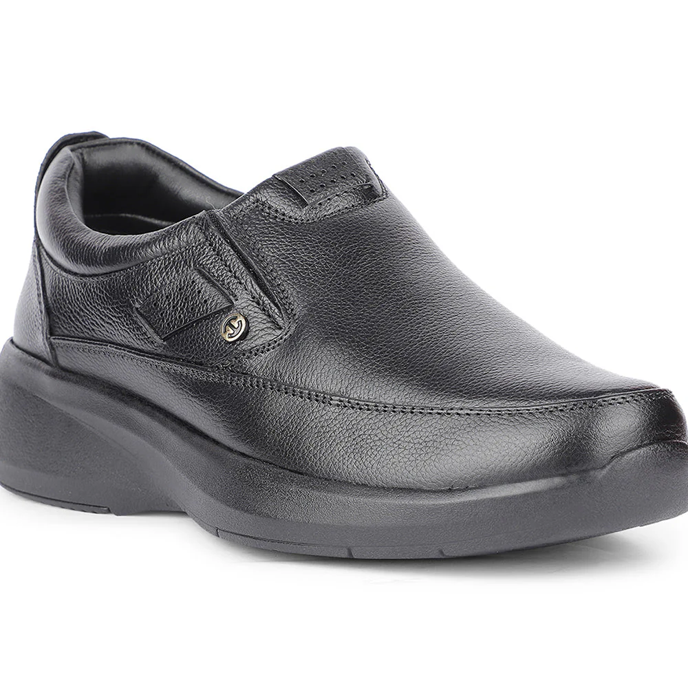 Healers Formal Black Non Lacing Moccasin Shoes For Men E823-04 By Liberty - Image 4