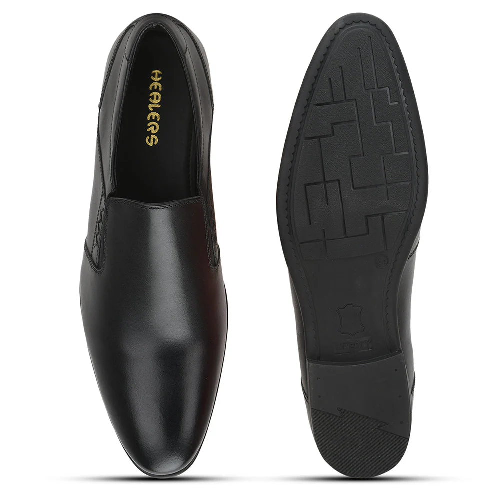 Healers Formal Non Lacing Shoes For Men (Black) SSL-211 By Liberty - Image 5