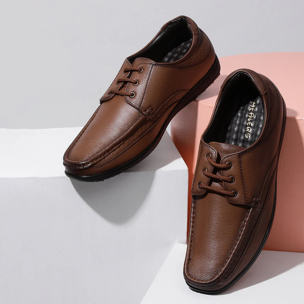 Healers Formal (Tan) Lace-Up Shoes For Men FL-1414 By Liberty - Image 4