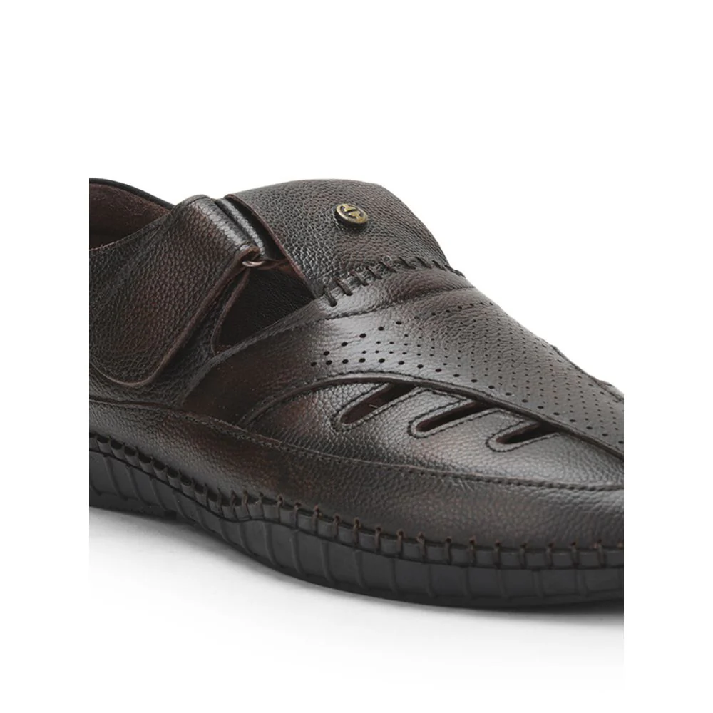 Healers Tan Casual Buckle Sandal For Men JPL-205 By Liberty - Image 5
