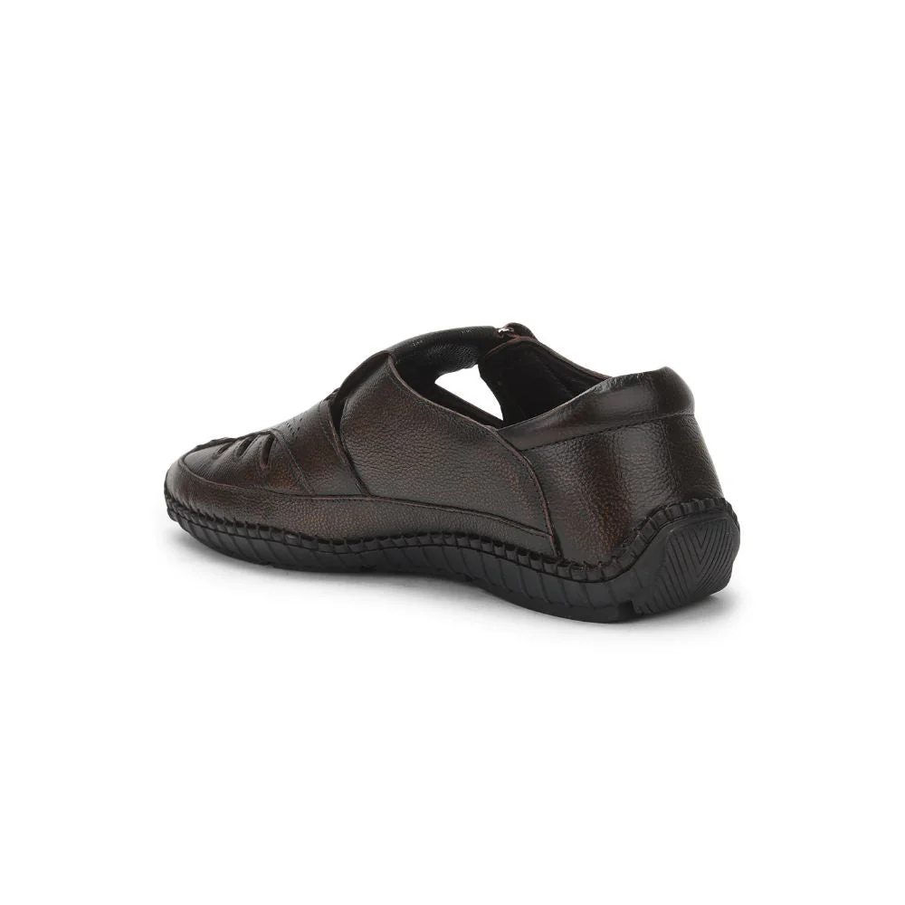 Healers Tan Casual Buckle Sandal For Men JPL-205 By Liberty - Image 6