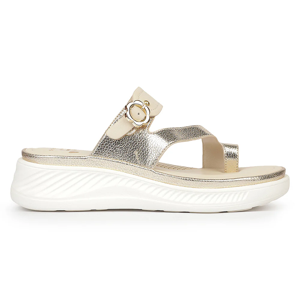 Healers GFL-8 Beige Casual Everyday Comfort Slip on Slippers for women By Liberty - Image 2