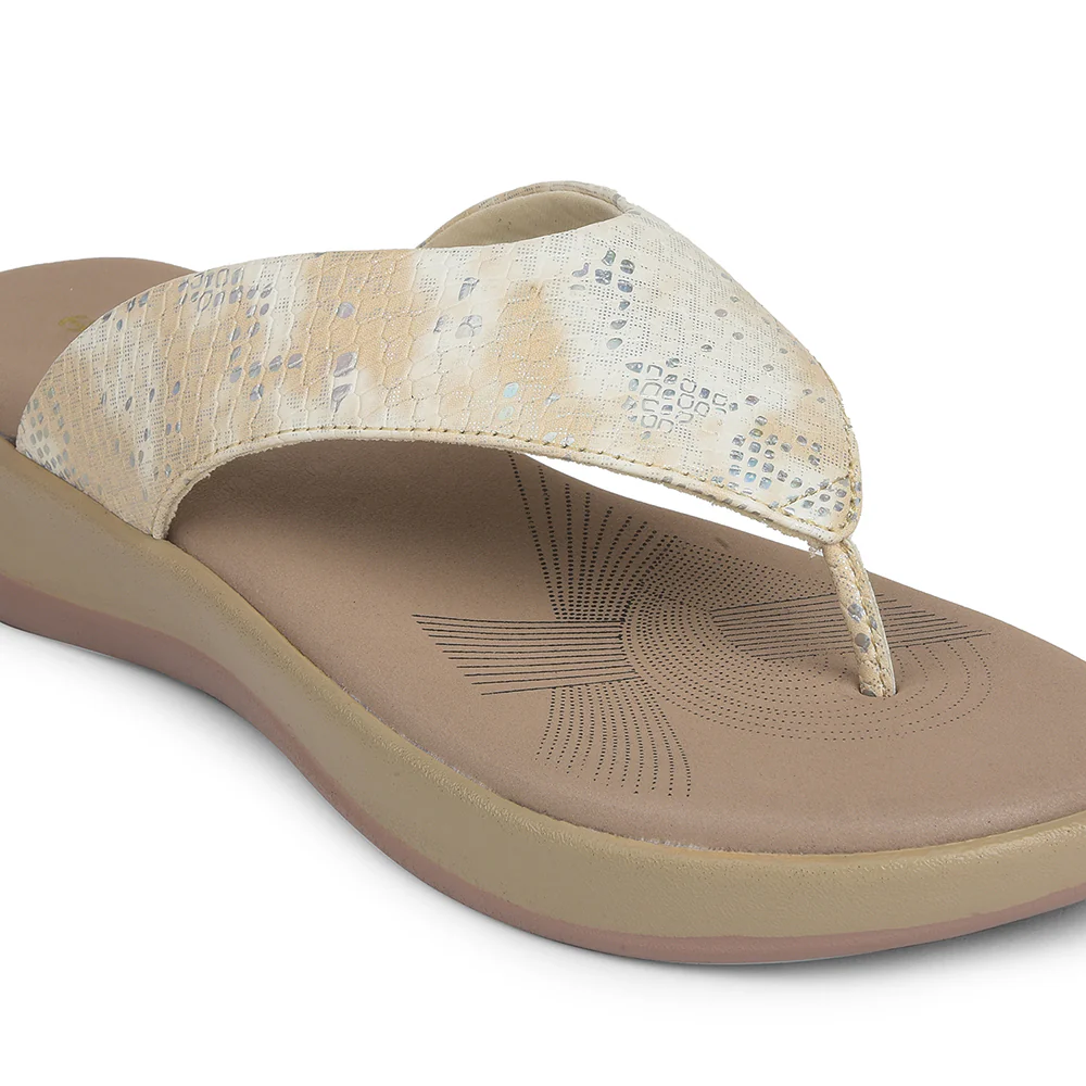 Healers Golden Casual Slipper For Women JJL-12 By Liberty - Image 4