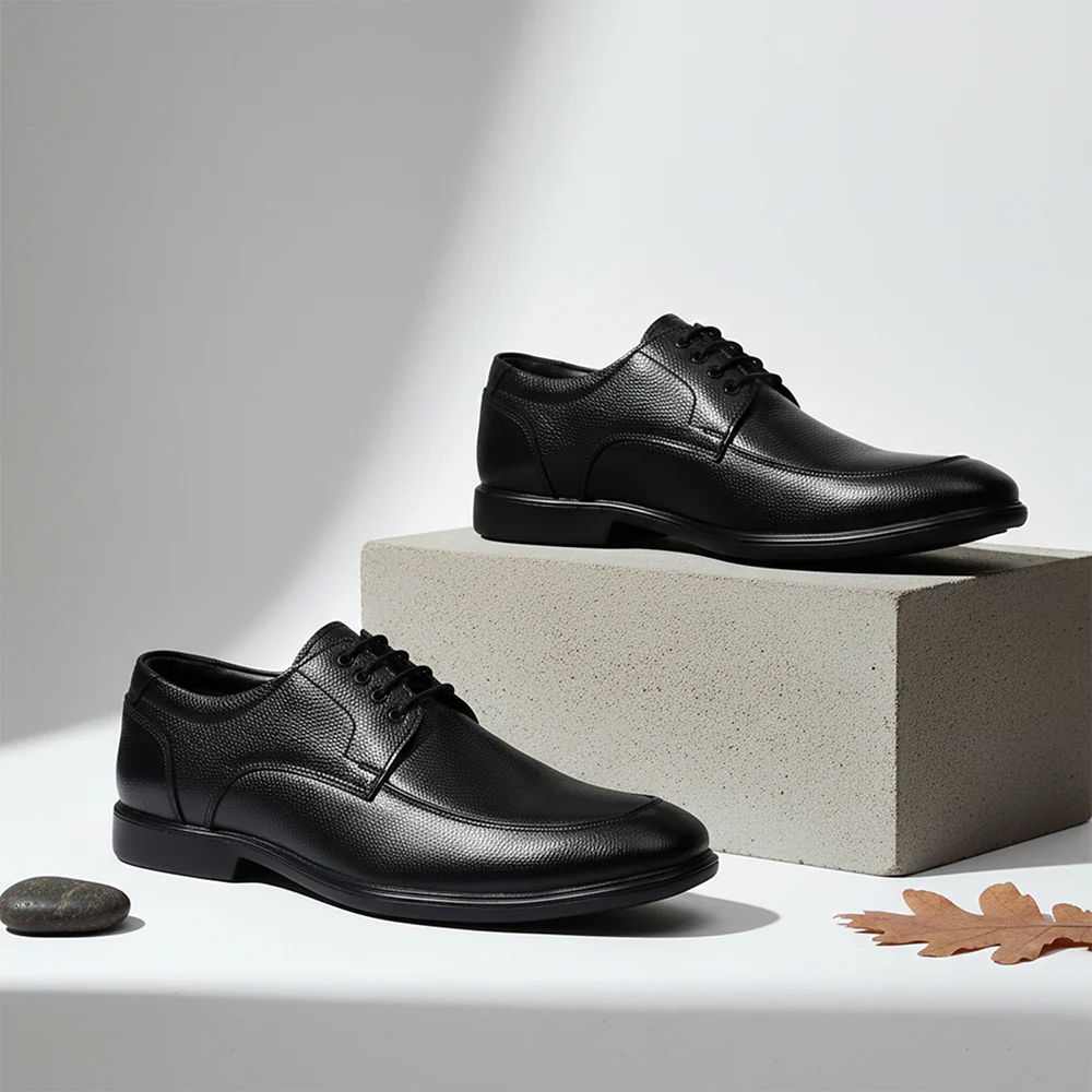 Healers HML-92E Black Formal Lacing Derby Shoes for Men - Image 2