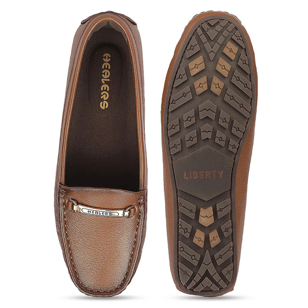 Healers JJL-26 Tan Everyday Comfort Casual Ballerina Shoes for women By Liberty - Image 4