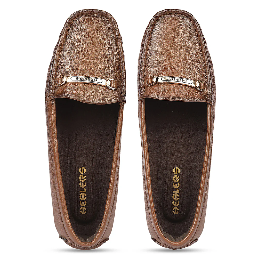 Healers JJL-26 Tan Everyday Comfort Casual Ballerina Shoes for women By Liberty - Image 8