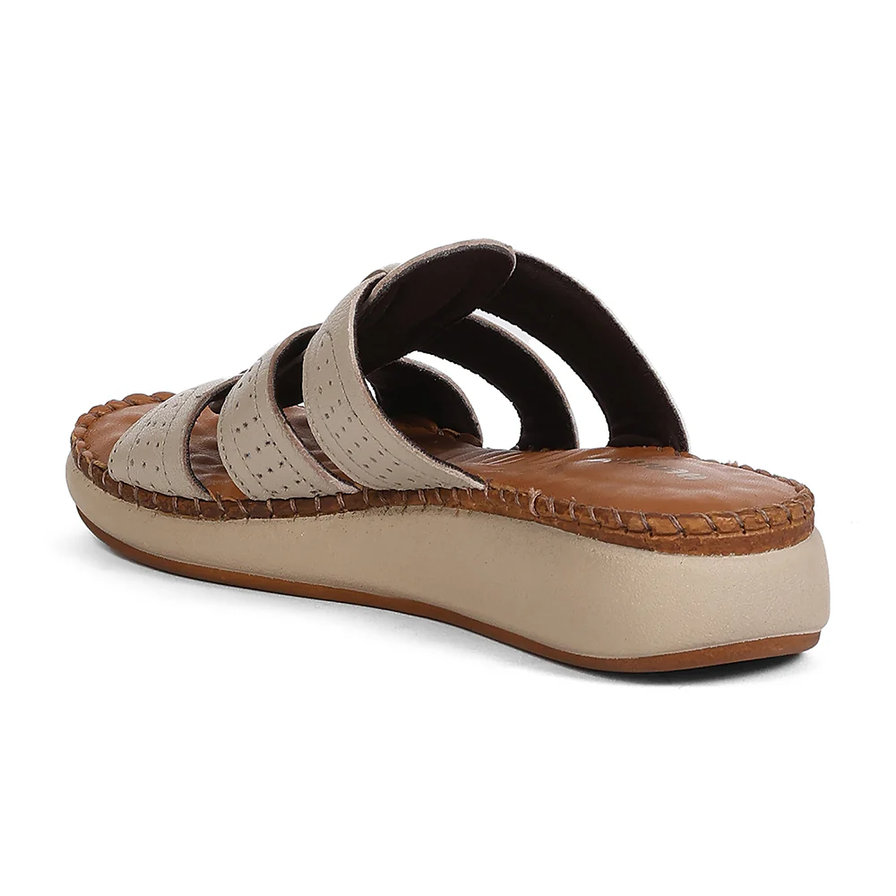Healers JLL-5 Women's Beige Casual Sandals - EVERYDAY COMFORT with Punched Design - Image 3
