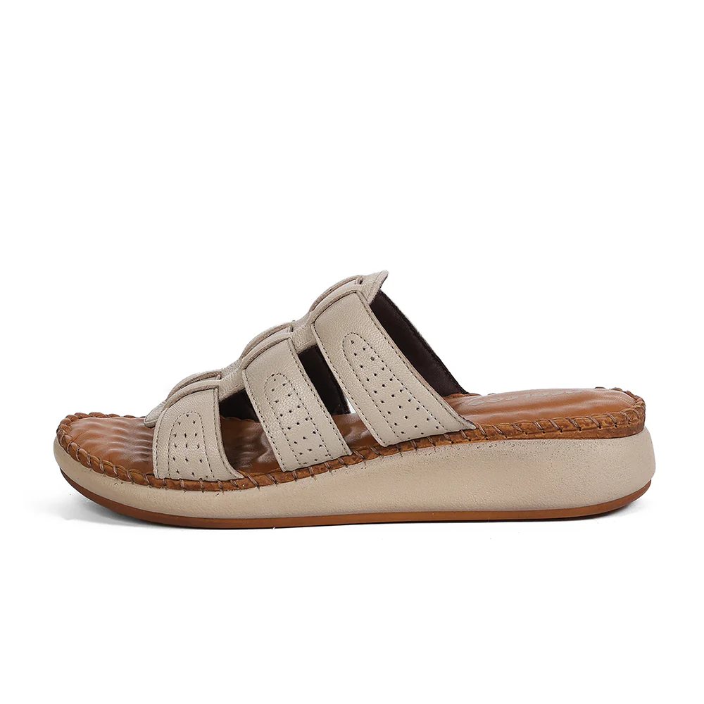 Healers JLL-5 Women's Beige Casual Sandals - EVERYDAY COMFORT with Punched Design - Image 5