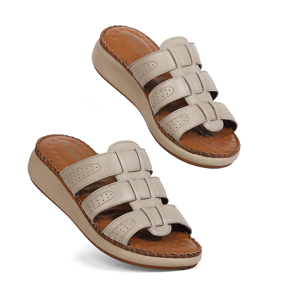 Healers JLL-5 Women's Beige Casual Sandals - EVERYDAY COMFORT with Punched Design - Image 7