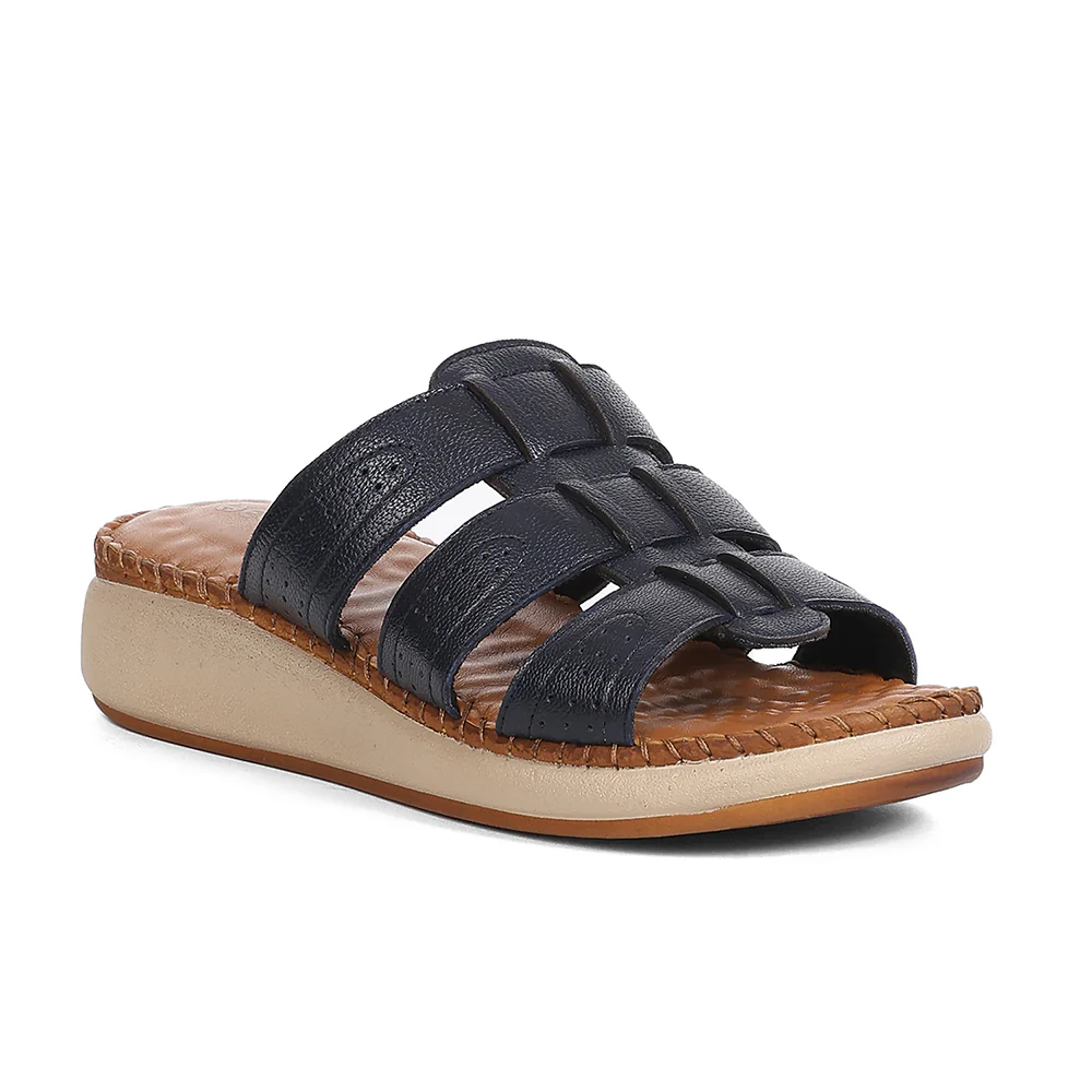 Healers JLL-5 Women's Navy Blue Casual Sandals - EVERYDAY COMFORT with Punched Design