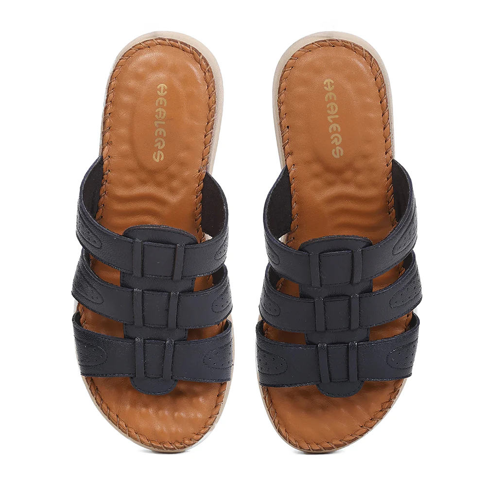 Healers JLL-5 Women's Navy Blue Casual Sandals - EVERYDAY COMFORT with Punched Design - Image 6
