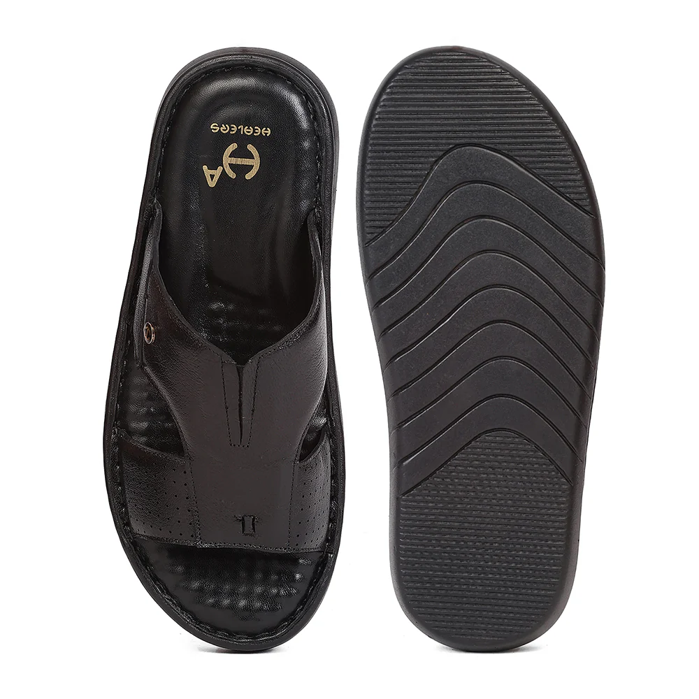 Healers LAS-2 Black Formal Slip-on Slippers for Men by Liberty - Image 4