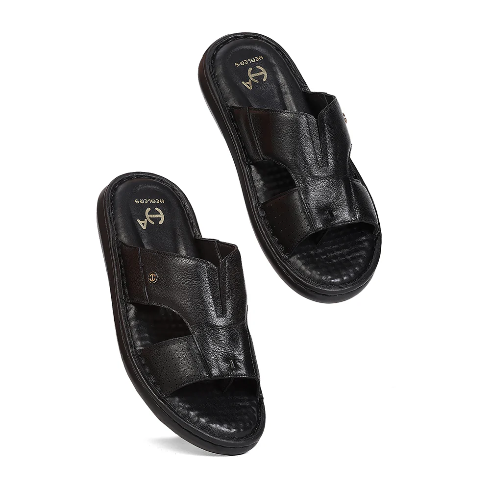 Healers LAS-2 Black Formal Slip-on Slippers for Men by Liberty - Image 7