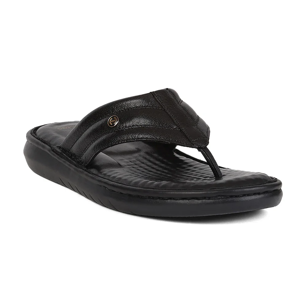 Healers LAS-3 Men's Black Casual Slippers - EVERYDAY COMFORT with Drymill Upper & EVA Sole