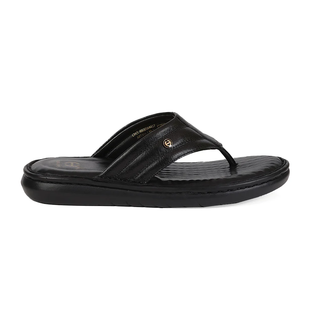 Healers LAS-3 Men's Black Casual Slippers - EVERYDAY COMFORT with Drymill Upper & EVA Sole - Image 2